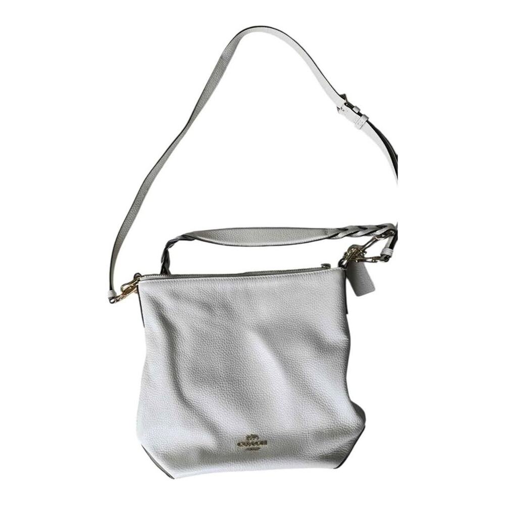 Coach White Pebbled Leather Shoulder Bag